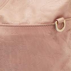 Alviero Martini 1A Classe Pink Geo Embossed Leather Zip Hobo