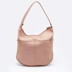 Alviero Martini 1A Classe Pink Geo Embossed Leather Zip Hobo