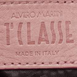 Alviero Martini 1A Classe Pink Geo Embossed Leather Zip Hobo