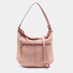 Alviero Martini 1A Classe Pink Geo Embossed Leather Zip Hobo