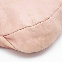 Alviero Martini 1A Classe Pink Geo Embossed Leather Zip Hobo