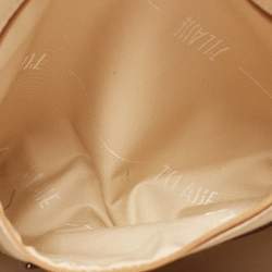 Pre Owned Alviero Martini 1A Classe Tan/Brown Geo Classic Print Coated Canvas and Leather Tote