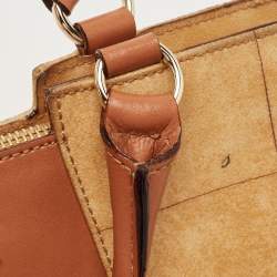 Pre Owned Alviero Martini 1A Classe Tan/Brown Geo Classic Print Coated Canvas and Leather Tote