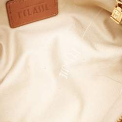 Pre Owned Alviero Martini 1A Classe Tan Geo Classic Print Coated Canvas and Leather Zip Crossbody Bag