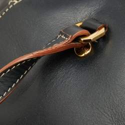 Pre Owned Alviero Martini 1A Classe Tan/Black Geo Print Coated Canvas and Leather Satchel