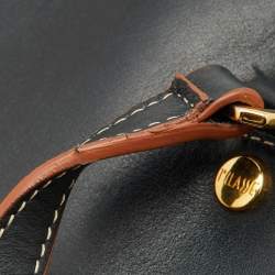 Pre Owned Alviero Martini 1A Classe Tan/Black Geo Print Coated Canvas and Leather Satchel