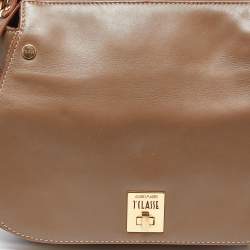 Alviero Martini 1A Classe Beige/Tan Geo Print Coated Canvas and Leather Zip Hobo