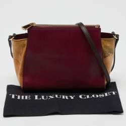 Alviero Martini 1A Classe Burgundy/Tan Geo Print Coated Canvas and Leather Crossbody Bag