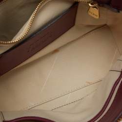 Alviero Martini 1A Classe Burgundy/Tan Geo Print Coated Canvas and Leather Crossbody Bag