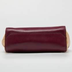 Alviero Martini 1A Classe Burgundy/Tan Geo Print Coated Canvas and Leather Crossbody Bag