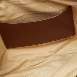 Alviero Martini 1A Classe Brown Python Embossed and Leather Zip Baguette Bag