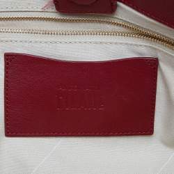 Alviero Martini 1A Classe Red/Beige Geo Print Coated Canvas and Leather Tote