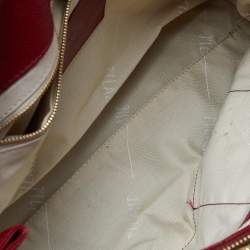 Alviero Martini 1A Classe Red/Beige Geo Print Coated Canvas and Leather Tote