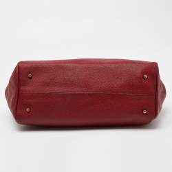 Alviero Martini 1A Classe Red/Beige Geo Print Coated Canvas and Leather Tote