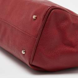 Alviero Martini 1A Classe Red/Beige Geo Print Coated Canvas and Leather Tote