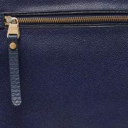 Alviero Martini 1A Classe Tan/Blue Geo Print Coated Canvas and Leather Crossbody Bag