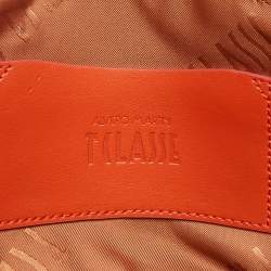 Alviero Martini 1A Classe Orange/Tan Geo Print Coated Canvas Satchel