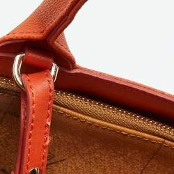 Alviero Martini 1A Classe Orange/Tan Geo Print Coated Canvas Satchel