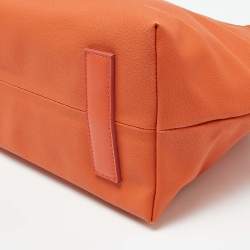 Alviero Martini 1A Classe Orange/Tan Geo Print Coated Canvas Satchel