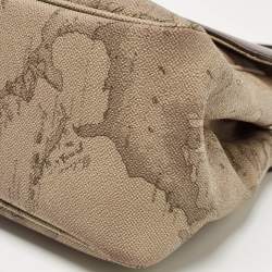 Alviero Martini 1A Classe Choco Brown/Beige Coated Canvas and Leather Top Handle Bag