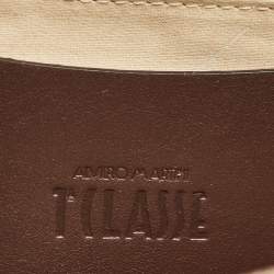 Alviero Martini 1A Classe Choco Brown/Beige Coated Canvas and Leather Top Handle Bag