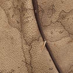 Alviero Martini 1A Classe Grey/Brown Geo Print Coated Canvas and Leather Satchel