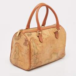 Alviero Martini 1A Classe Beige/Brown Geo Classic Boston Bag