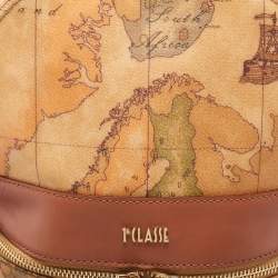 Alviero Martini 1A Classe Beige/Brown Geo Classic Print Coated Canvas and Leather Backpack