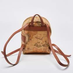 Alviero Martini 1A Classe Beige/Brown Geo Classic Print Coated Canvas and Leather Backpack