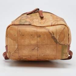 Alviero Martini 1A Classe Beige/Brown Geo Classic Print Coated Canvas and Leather Backpack