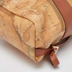 Alviero Martini 1A Classe Beige/Brown Geo Classic Print Coated Canvas and Leather Backpack