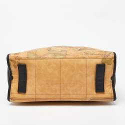 Pre Owned Alviero Martini 1A Classe Beige/Brown Geo Classic Print Coated Canvas and Leather Tote