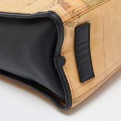 Pre Owned Alviero Martini 1A Classe Beige/Brown Geo Classic Print Coated Canvas and Leather Tote