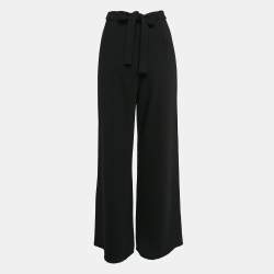 Pre Owned Amanda Uprichard Black Crepe Wide Leg Trousers M
