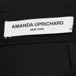 Pre Owned Amanda Uprichard Black Crepe Wide Leg Trousers M