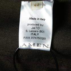 Amen Dark Green Cotton Crystal Embellished Epaulette Detail Military Jacket M