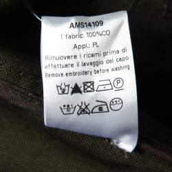 Amen Dark Green Cotton Crystal Embellished Epaulette Detail Military Jacket M