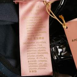 Pre Owned Amina Muaddi Black Faux Leather Stirrup Leggings XS