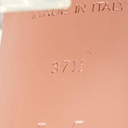 Pre Owned Amina Muaddi Silver PVC Crystal Embellished Mules Size 37.5