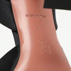 Pre Owned Amina Muaddi Black Satin Begum Slingback Pumps Size 40