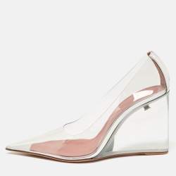 Amina Muaddi Transparent PVC Ane Wedge Pumps Size 36