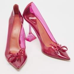 Amina Muaddi Fuchsia PVC and Leather Rosie Pumps Size 41