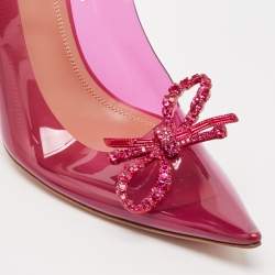 Amina Muaddi Fuchsia PVC and Leather Rosie Pumps Size 41