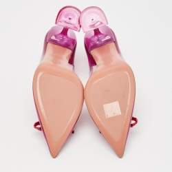 Amina Muaddi Fuchsia PVC and Leather Rosie Pumps Size 41