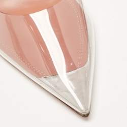 Amina Muaddi Transparent PVC and Leather Ursina Pumps Size 37
