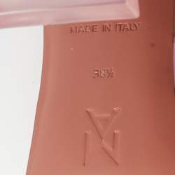 Pre Owned Amina Muaddi Pink Iridescent PVC Begum Slingback Pumps Size 38.5