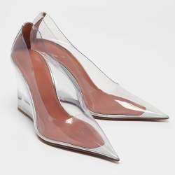 Amina Muaddi Transparent PVC Ane Wedge Pumps Size 37