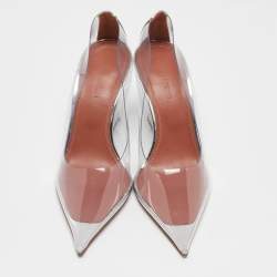 Amina Muaddi Transparent PVC Ane Wedge Pumps Size 37