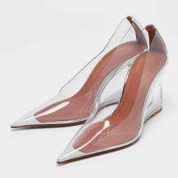 Amina Muaddi Transparent PVC Ane Wedge Pumps Size 37