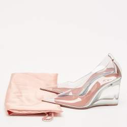 Amina Muaddi Transparent PVC Pointed Toe Ane Wedge Pumps Size 36